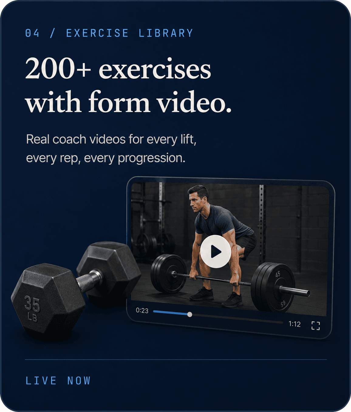 Exercise library with form video tutorial