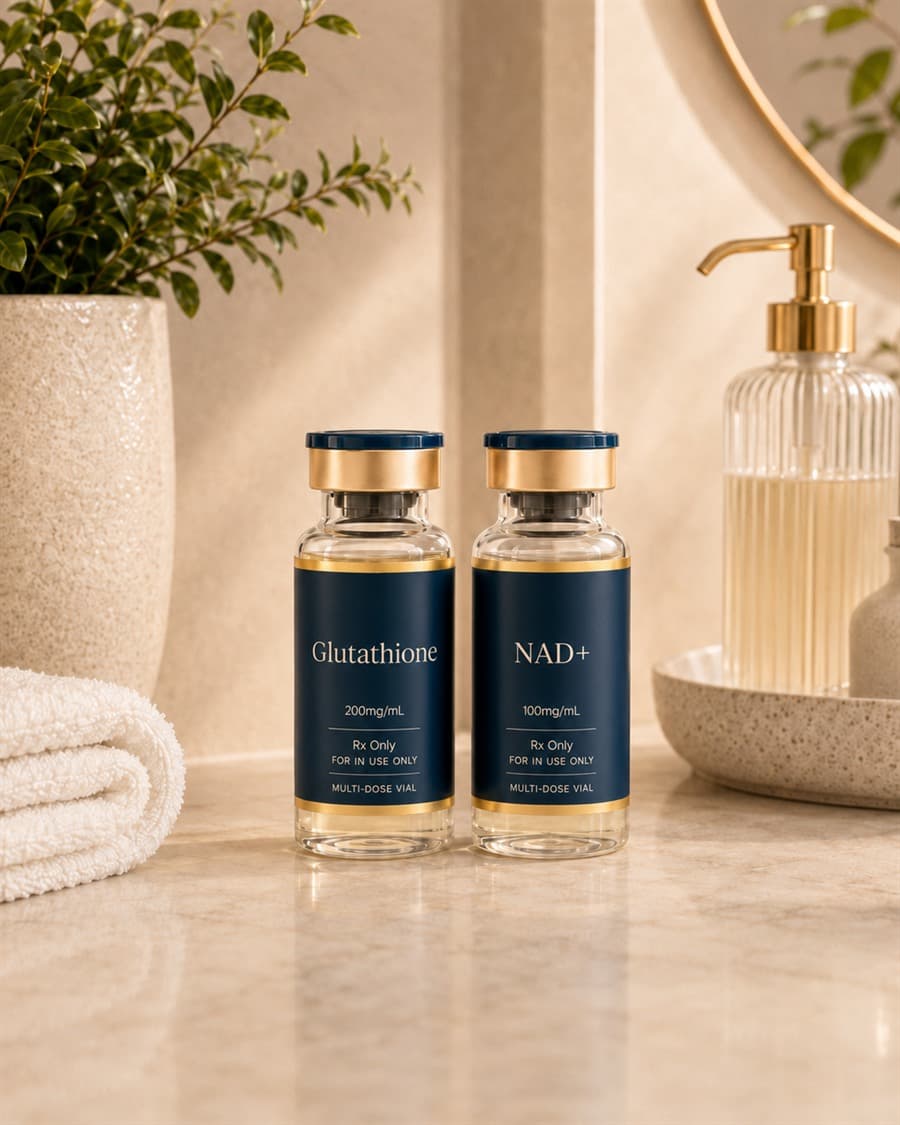 HollyFit glutathione and NAD+ vials